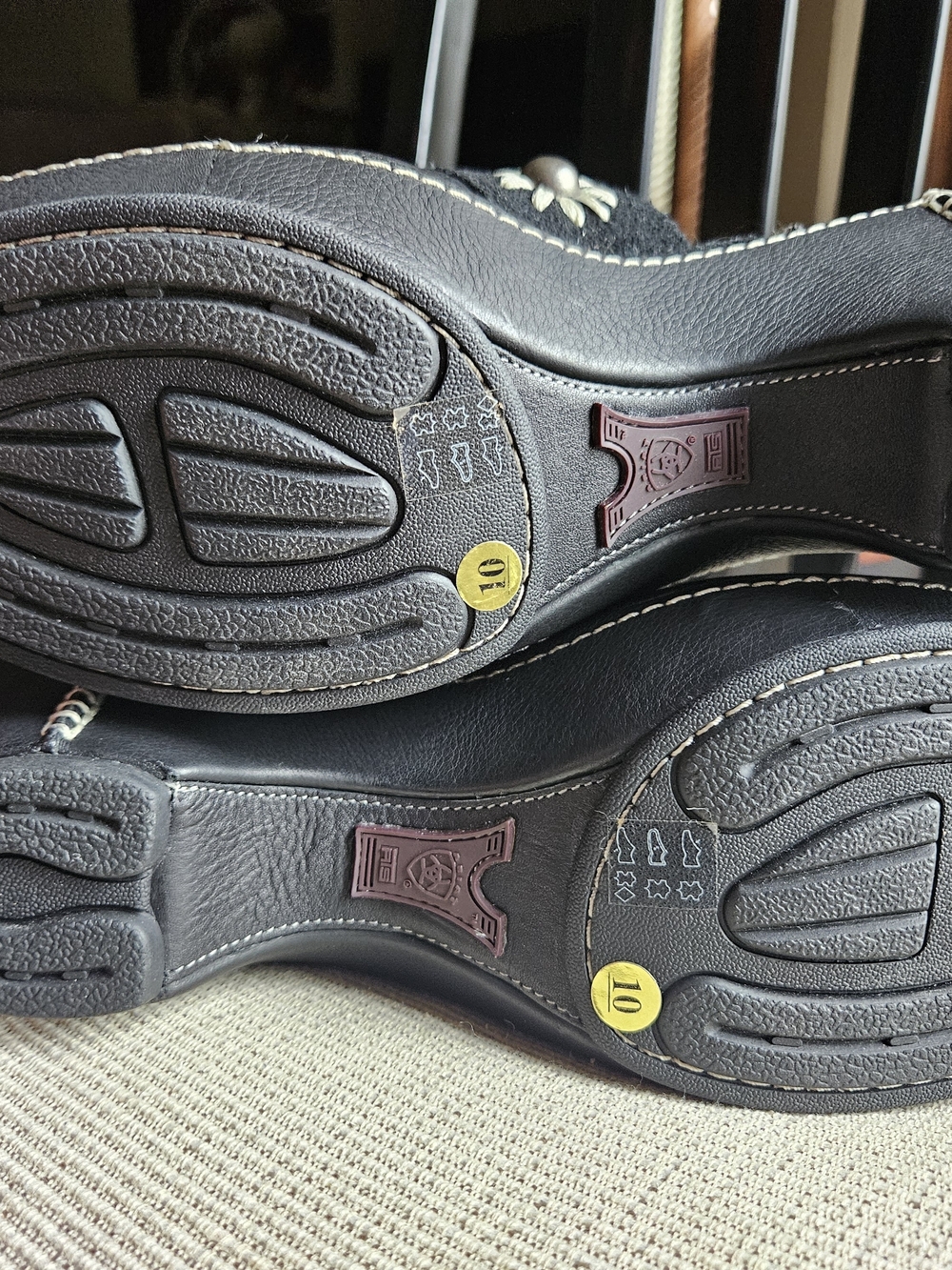 Ariat Black Leather Clog Mules with Decorative Sunburst Studs - Picture 3 of 7
